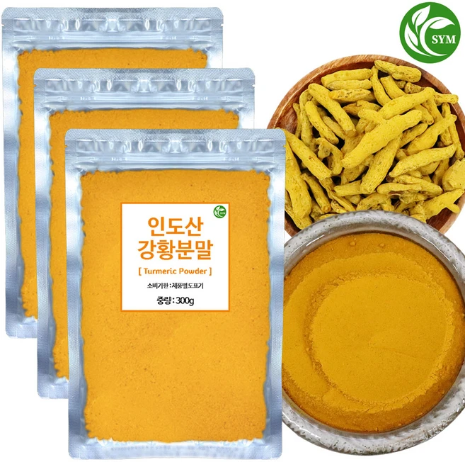 신영몰 강황 분말 가루 인도산 강황만 사용, 3개, 300g - 쿠팡