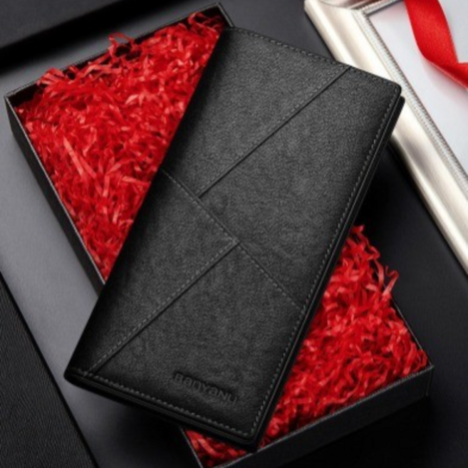 프리미엄 남성 소가죽 심플 슬림 장지갑 N2032