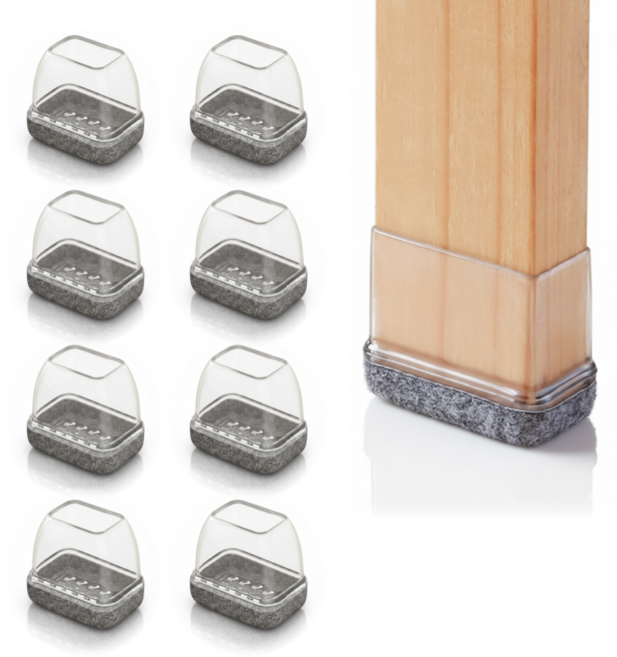 헤인느 층간 소음 미끄럼 방지 식탁 의자 발커버 세트, 8개, 그레이