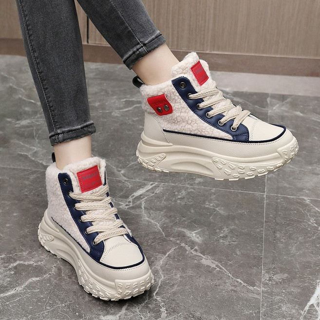 Modern Fashion 트렌디 양면 양털 부츠 발편한 하이탑 운동화