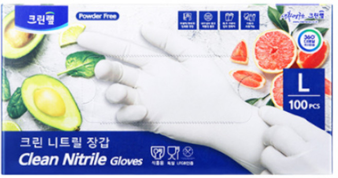 크린랲 니트릴 요리장갑(대) 100매입, 100개입, 10개, 대(L)