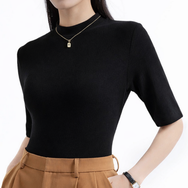 니즐랜드 세미스탠드 반목 모달 5부이너 반팔티