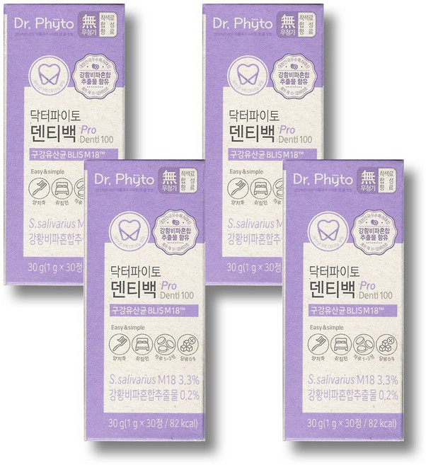 닥터파이토 덴티백 PRO 구강유산균M18, 30정, 4개