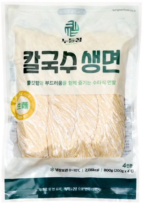누들정 칼국수생면 4인분(1팩), 4개, 800g