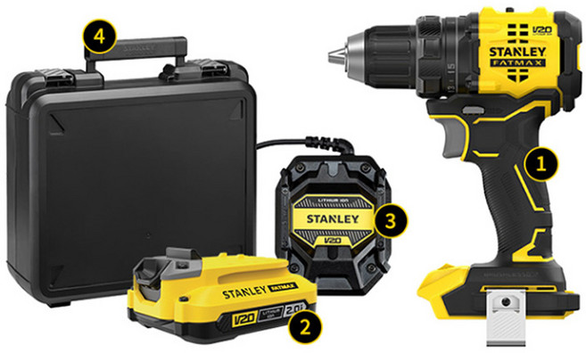 스탠리 SBD714D1K 충전 컴팩 드릴드라이버 2A 1개세트