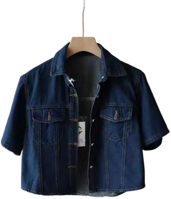 여성용 빈티지 반팔 데님 아우터 루즈핏 데님 쇼트 재킷 Women's Jacket 뉴타임즈 F254015