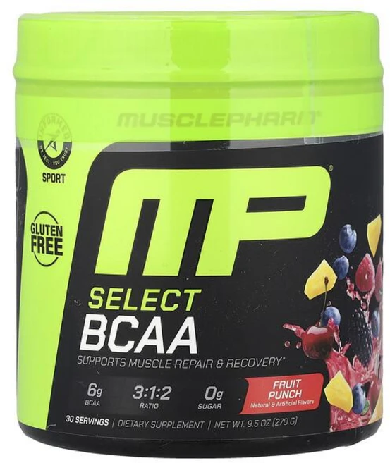 MusclePharm Select BCAA Fruit Punch 머슬팜 셀렉트 BCAA 후르츠 펀치, 1개, 270g - 쿠팡