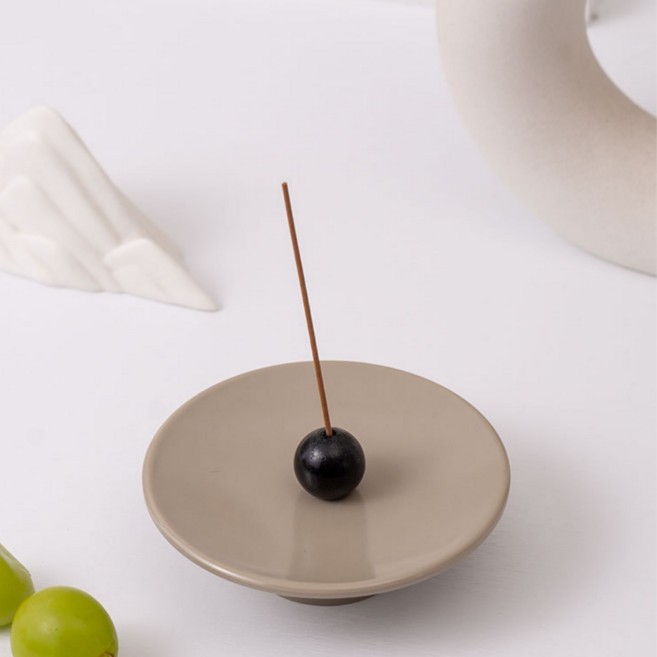 모던휴 오브제 인센스 홀더 + 미니 인센스 스틱 세트, 4. 그레이+블랙콩, 인센스 홀더 + 인센스 스틱 8개