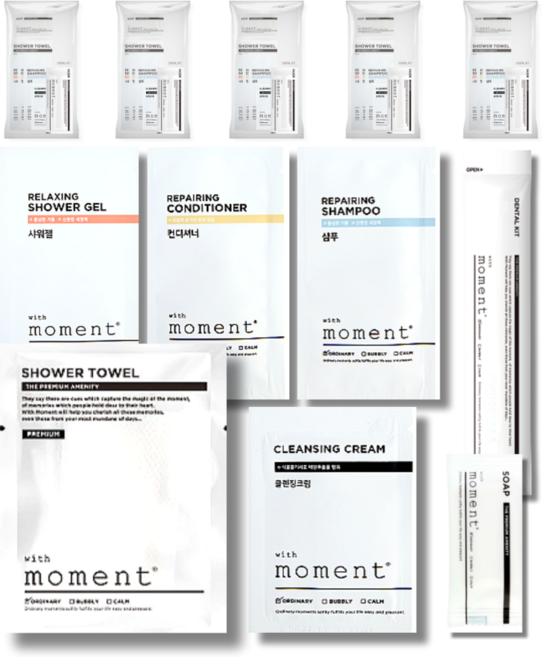 루이나 여행 운동 일회용 세면 도구 어메니티 8종 1세트, 5세트