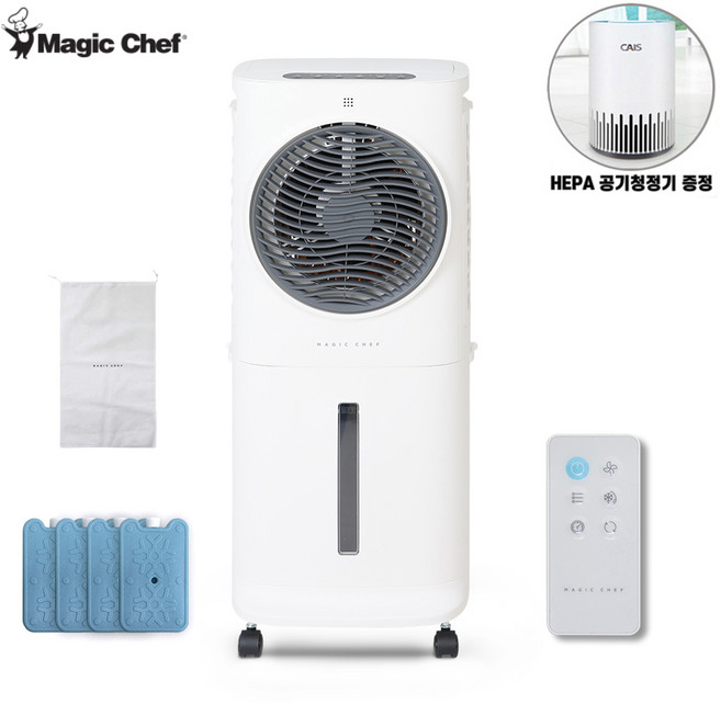 매직쉐프 BLDC모터 가정용 냉풍기 1구 2구 3구 업소용 에어쿨러 분리형 물통 선풍기 리모컨, 1구 냉풍기 10리터