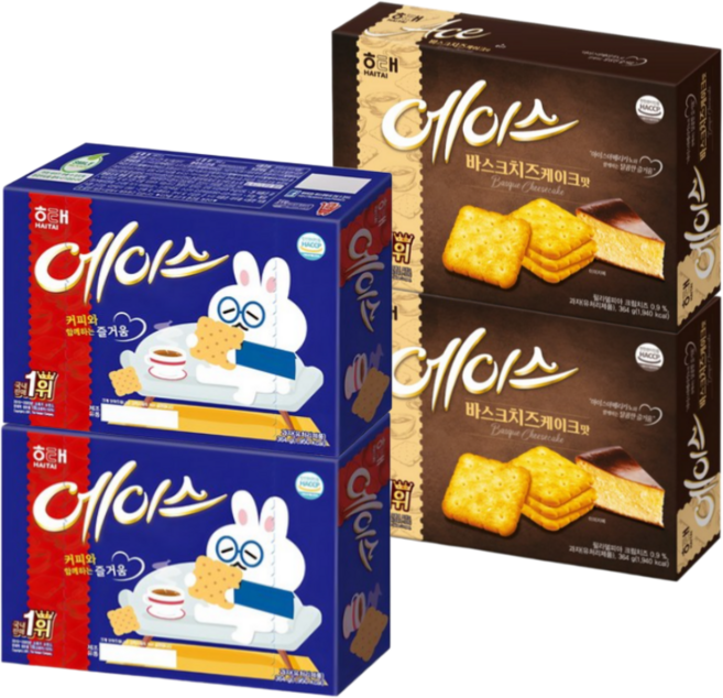 [YFRESH]에이스 364g x 2 바스크 치즈케이크 364g x 2 총 4개 +YFRESH박스, 1.456kg, 1세트