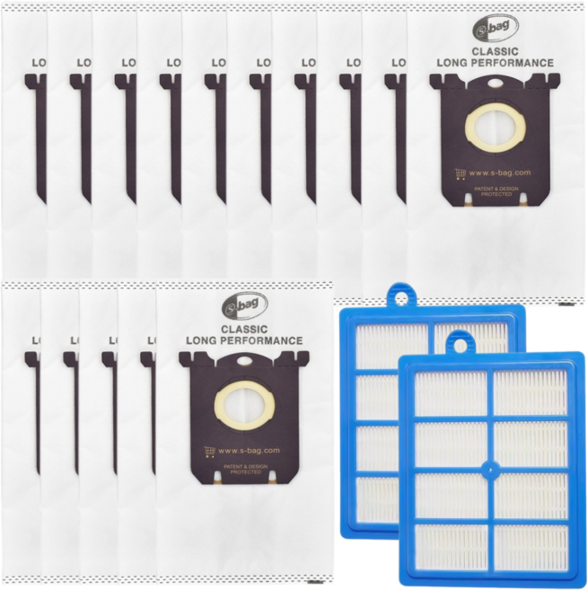 비브랜드 일렉트로룩스 필립스 AEG 아에게 S-Bag 유선청소기 먼지봉투 필터 호환 부품, 1세트, 소모품