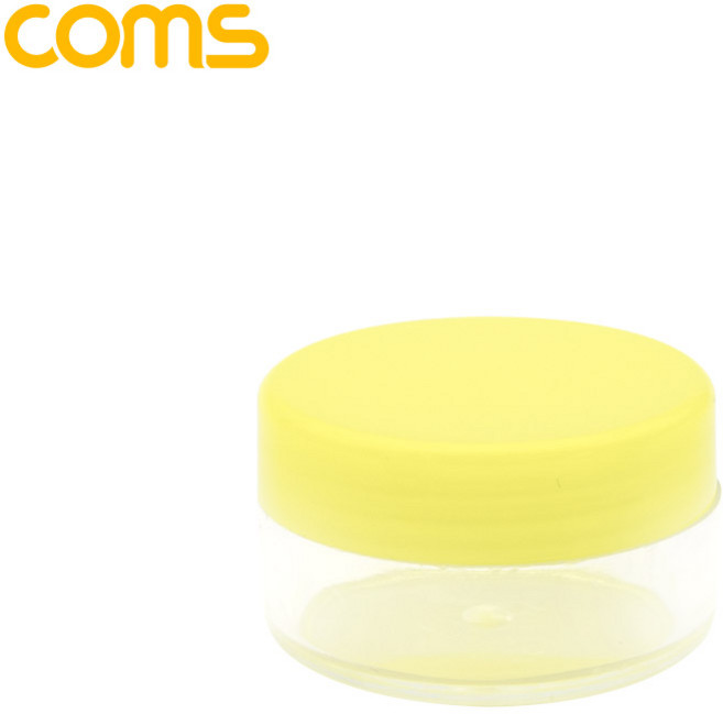 Coms IF448 알약 케이스 (1칸) 원형 소형 Yellow, 1개