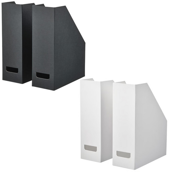 이케아 FJADERHARV 파일꽂이, 2개, 블랙