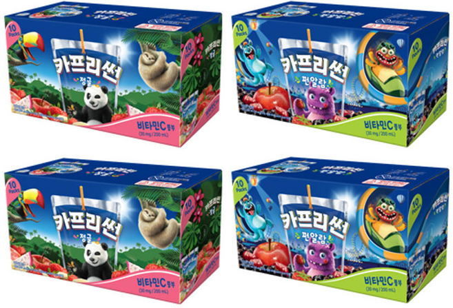 카프리썬 정글 200ml 10입 2개 + 펀알람 200ml 10입 2개 (총 40개), 40개