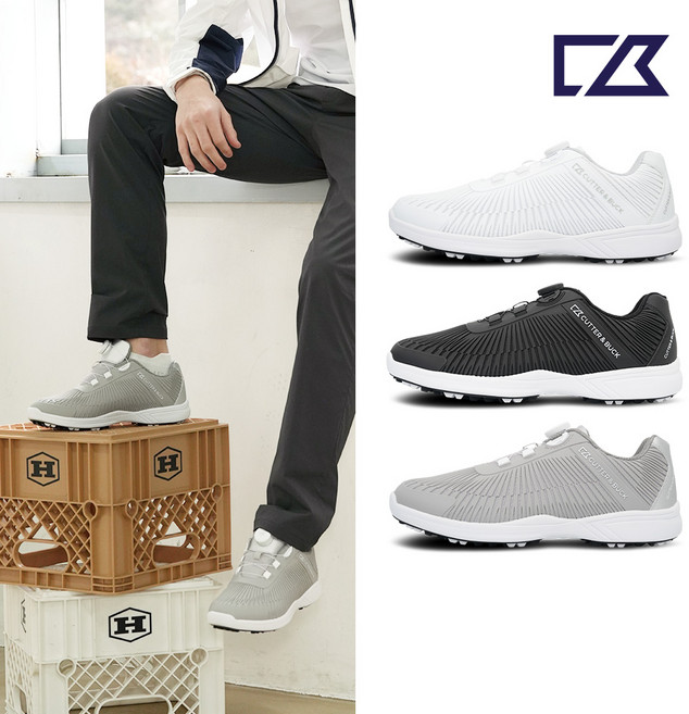 커터앤벅 남성 지그재그패턴 골프화 - CBM4AGS772