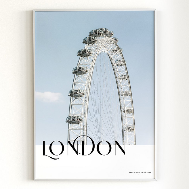 [아트밀] 쉼이 있는 여행사진 액자 90종 - 52 런던, 2 (중형) A3액자_우드브라운, 우드브라운