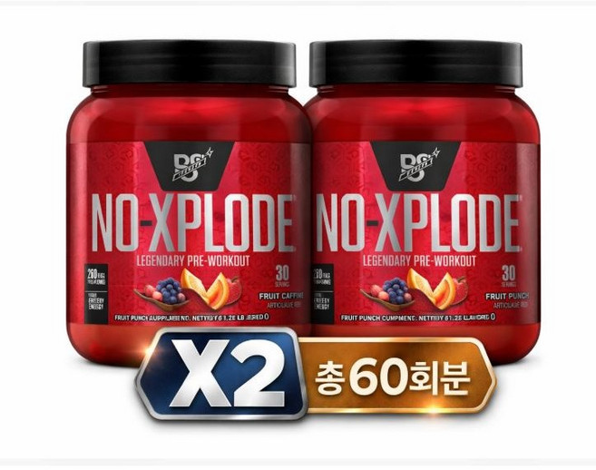 비에스엔 노익스플로드 NO-XPLODE 후르츠 펀치 60서빙 1.11kg (2.45 lbs), 후르츠펀치, 1개