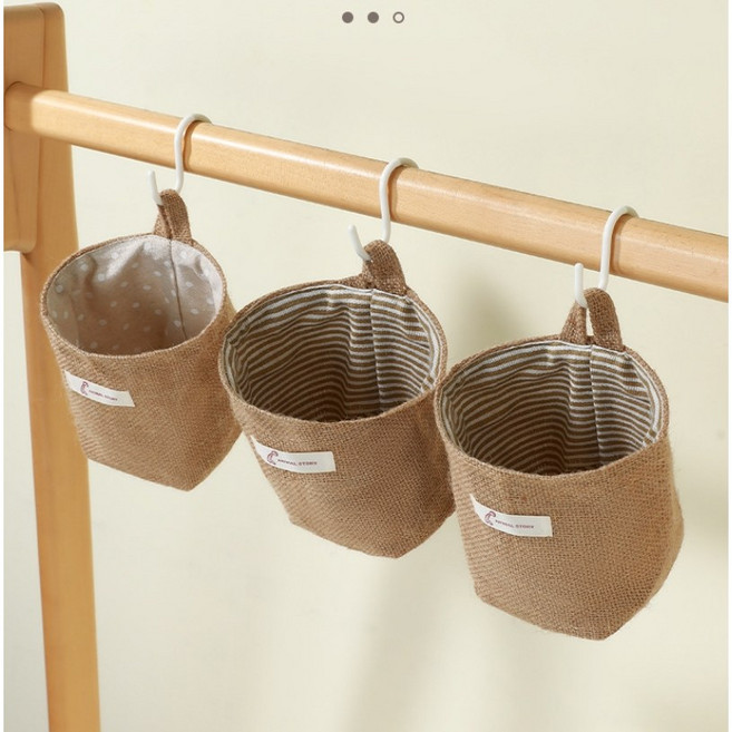 벽걸이형 백 포켓 벽걸이 소품걸이 수납함 가방 미니 걸이형 바구니 보관함, 혼합, 1세트