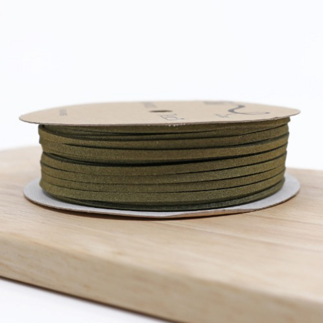 사무드끈 스웨이드 가죽끈 20yd (카키), 카키, 1개