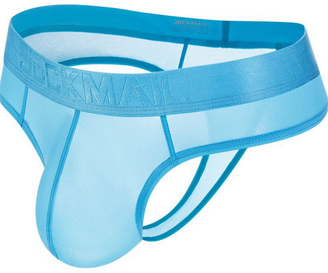 JOCKMAIL 남성 팬티 투명 끈 g 문자열 섹시한 게이 남성 속옷 부드러운 얼음 실크 팬티 남성 비키니 시스루 t 백 끈 팬티 tanga