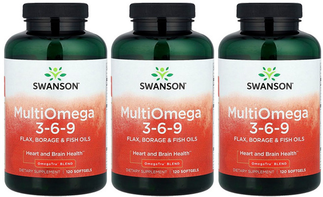 스완슨 멀티오메가 3-6-9 2400mg 소프트젤, 120정, 3개