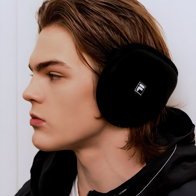 휠라 방한 귀마개, 블랙, 1개