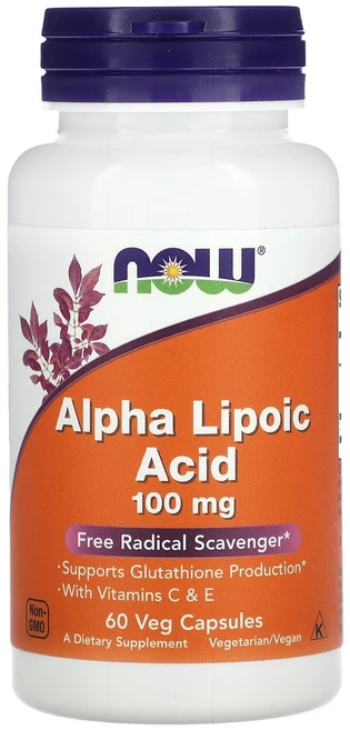 나우푸드 알파리포산 알리포산 ALA 100mg 베지 캡슐 60정 비타민C 비타민E, 60개, 1개 - 쿠팡