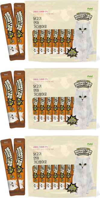 푸르미 고양이 몬스터굿라이프 대용량 짜먹는 간식 30p, 연어, 35g, 90개