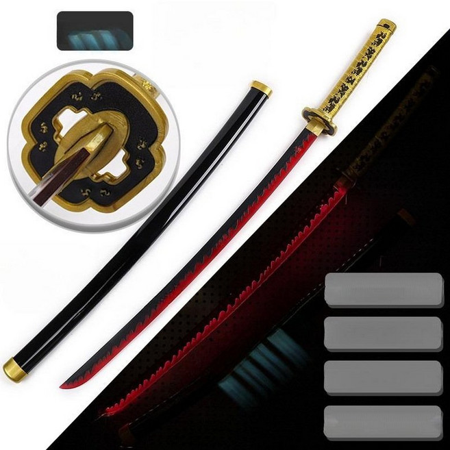 귀멸의 칼날 무기 캐릭터 코스프레 LED 일륜도 발광검, 1개, 요리이치 LED 일륜도(사은품 랜덤 증정)