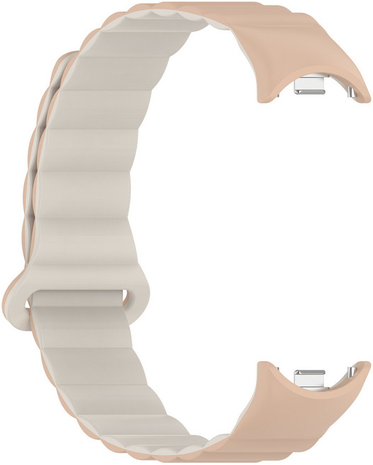 SKENOS 샤오미 스마트밴드10 / 9 / 8 세라믹 호환 스포츠 마그네틱 스트랩 미밴드10 9 8 실리콘 컬러 밴드, 밀크티베이지(락화이트), 1개