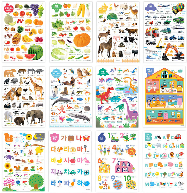 홈스쿨 벽그림 12종 세트, 삼성출판사