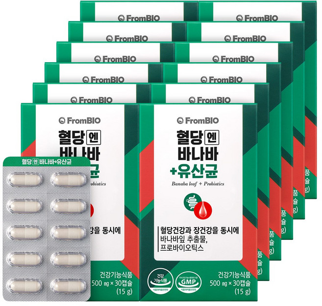프롬바이오 혈당엔 바나바+유산균, 12박스, 30정