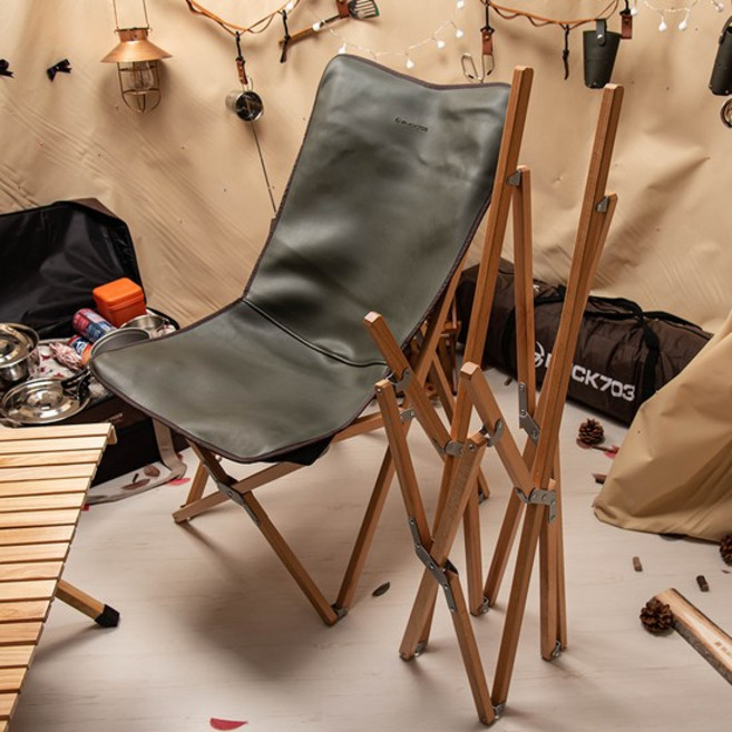 BUCK703 원목 가죽 릴렉스체어 (+가방포함), 2개