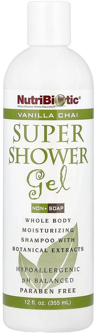 뉴트리바이오틱 슈퍼 샤워젤 비누 성분 없음 바닐라 차이 향 355ml (12 fl oz) NBC-01041 - 쿠팡