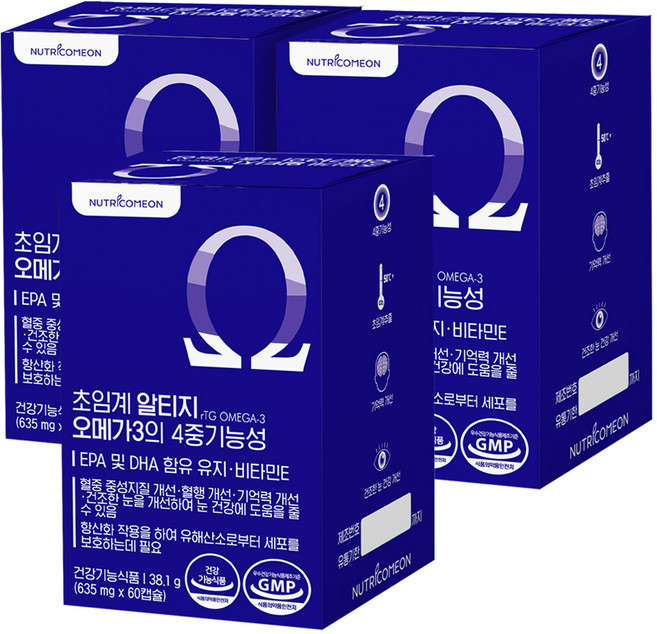 뉴트리커먼 초임계 알티지 오메가3의 4중기능성, 60정