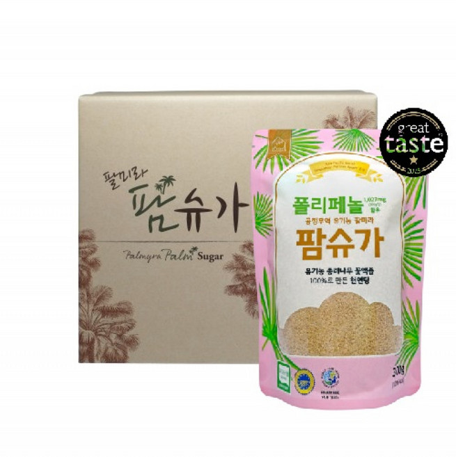 유기농 팔미라 팜슈가(폴리페놀 함유)300g x 5개 선물세트 무설탕 천연감미료 대체당 팜슈가, 1개, 300gx5개입