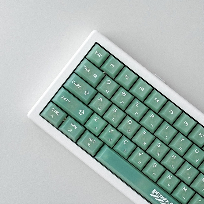 그린 화이트 안개 매트 반투명 한글각인 체리키캡 CHERRY PC LED투과 기계식키보드 독거미 키캡, 키캡, 스페이스바 각인 없음