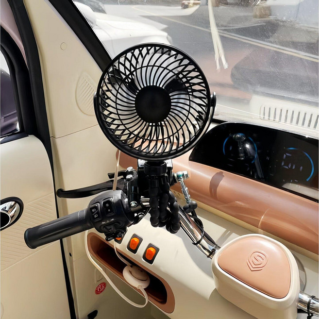 자전거 라이딩 문어발 선풍기, (회전형) 클래식블랙, 기본 모델명/품번