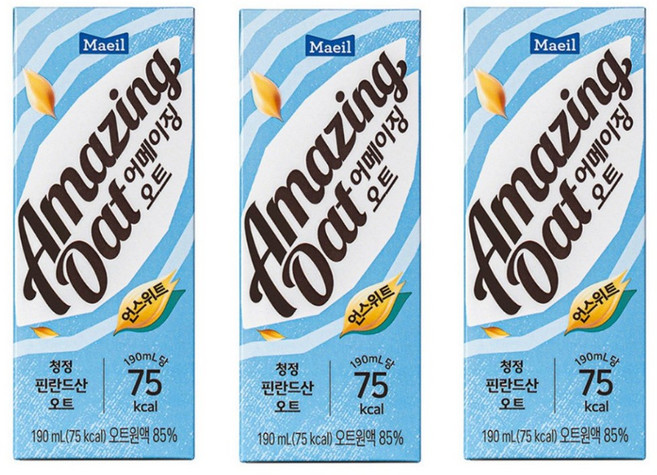 매일유업 어메이징 오트 언스위트 두유, 190ml, 96개