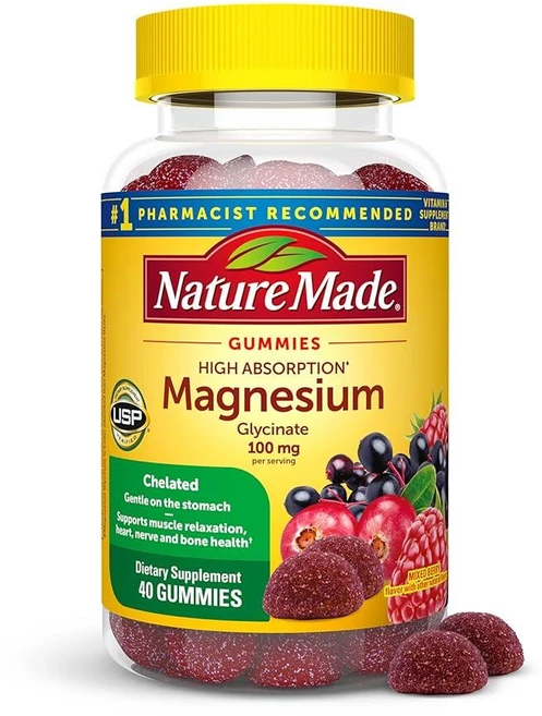 네이처메이드 고흡수성 마그네슘 글리시네이트 100mg 구미 40정, 1개 - 쿠팡