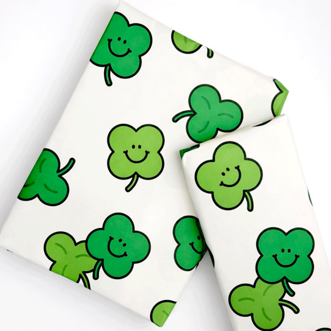 [무해해] 선물 종이 포장지, 클로버, 10개