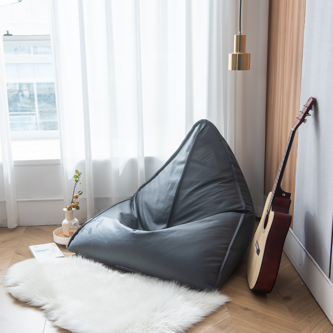 RichMagic 푹신 통기성 구스다운 1인용 빈백 소파 스펀지 충전재 빈백 대형 1인 쇼파 북유럽스타일 스펀지 소파 라운지 체어, 연한 회색