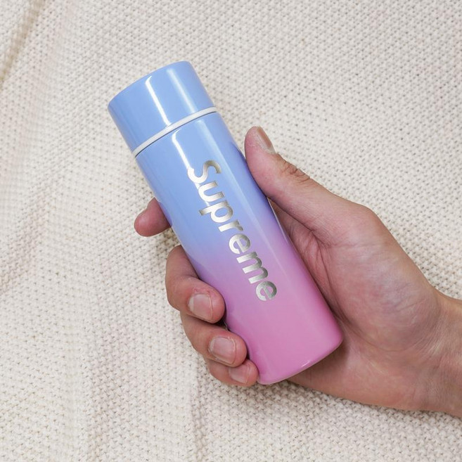 DFMEI 미니 텀블러 304 스테인리스 스틸 여성 소형 휴대용 물컵 작은 병 작은 용량 콤팩트 포켓 컵, 퍼플 그라데이션 150ml, 1개