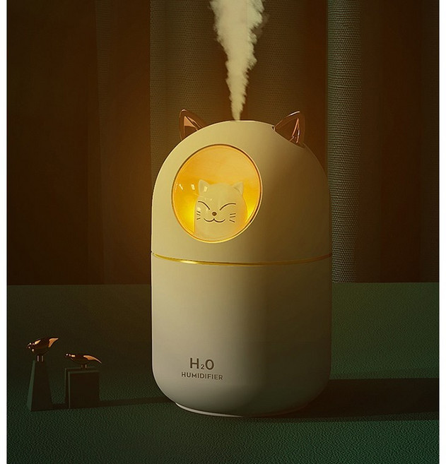 [kc인증] 무드등 음이온 조용한 안전한 USB 가습기 1+1+필터10개, 화이트+민트