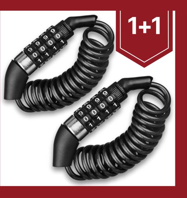 릴렉온 도난방지 자전거 킥보드 해외여행 와이어락 자물쇠 1+1, 2개