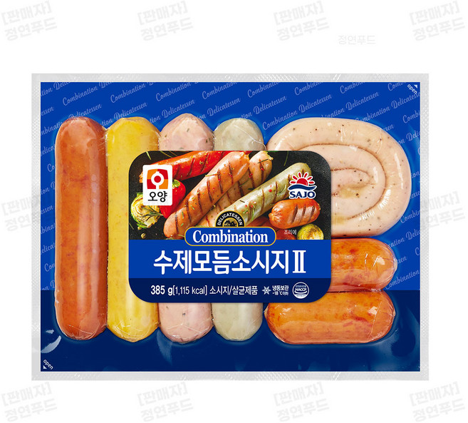 오양 수제모듬소시지 냉동 (업소용 식당용수제소시지 호프집 간편안주), 385g, 16개