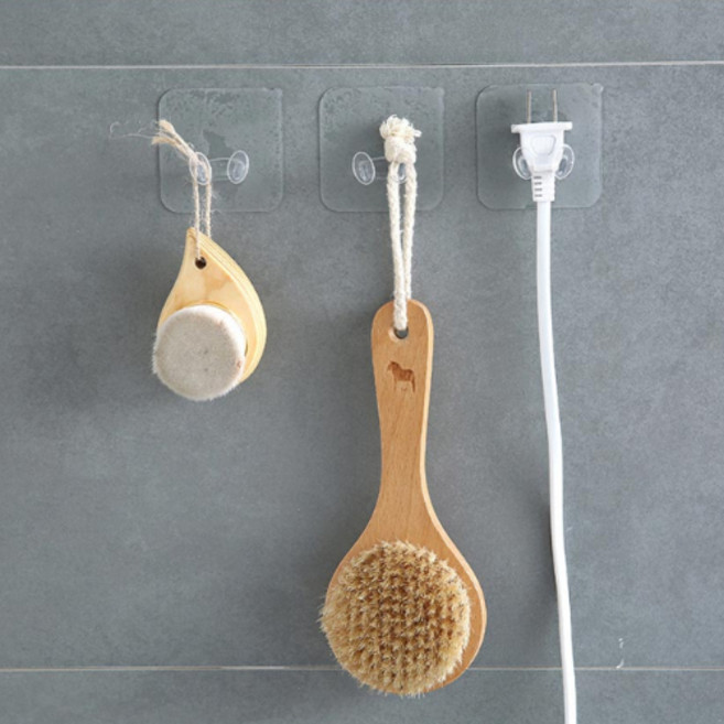 바디편한 투명 코드정리 걸이 옷정리 선정리 코드걸이 후크걸이 매직후크 전선걸이 케이블정리 8p, 10개