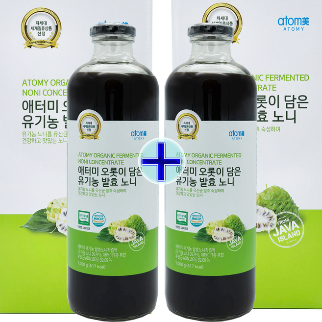 1+1 애터미 오롯이 담은 유기농 발효 노니 1000g, 2개, 1kg