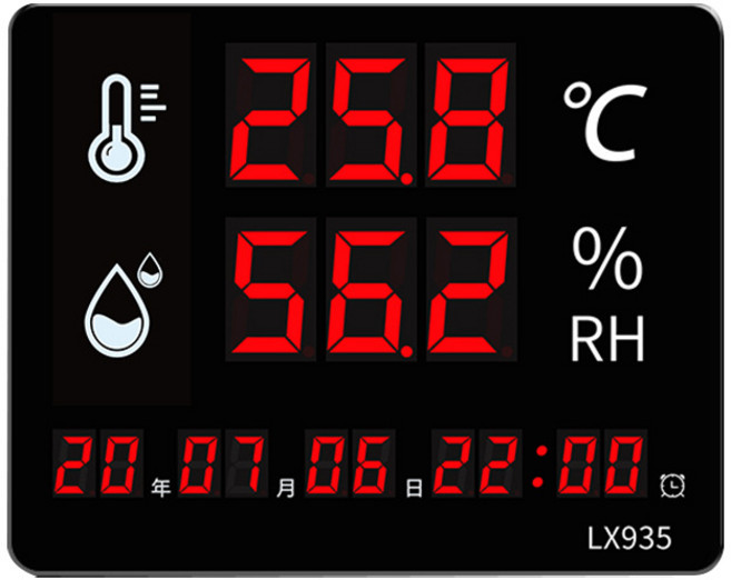 대형 온습도계 디지털 공사장 전광판 벽걸이 공장용 업무장, A-LX935 내장형-40-80 A, 1개